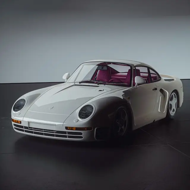 Porsche 959 blanche avant