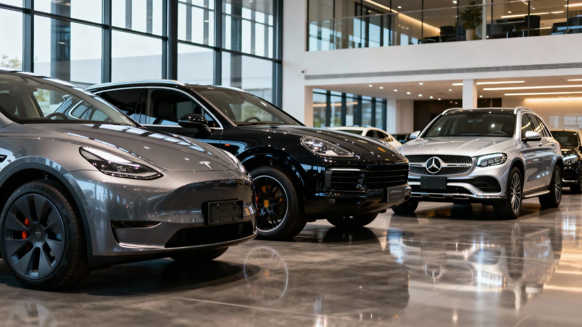 suv dans un showroom